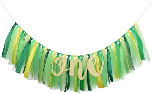 Miniatura 2 de Cartel decorativo de cactus para silla de bebé, cartel de primer cumpleaños, guirnalda de tela para silla de bebé, suministros de fiesta, amarillo
