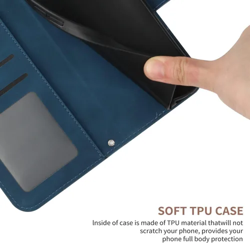 Miniatura 4 de Funda compatible con Samsung Galaxy A0e, compatible con Samsung Galaxy A0e con función atril, ranuras para tarjetas, cierre magnético, color azul