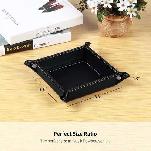 Miniatura 19 de Cuenco para llaves para hombres, soporte para entrada, mesita de noche, bandeja de valet para cosas de bolsillo, organizador de mesita de noche