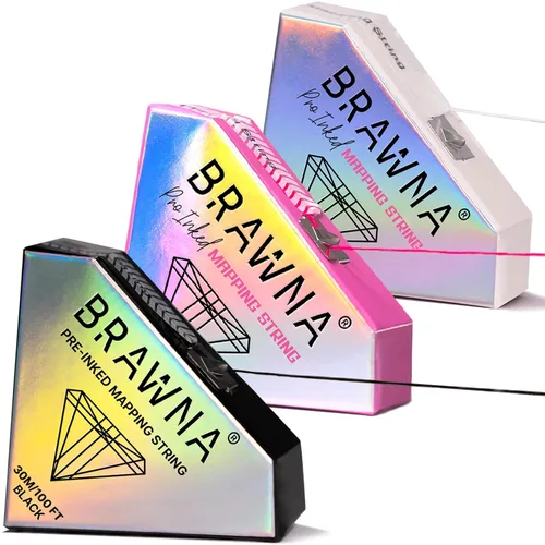 Miniatura 22 de BRAWNA [Versión mejorada] 30 metros de hilo blanco de mapeo de cejas para medición de cejas - Suministros de microblading - Kit PMU - Kit de 2-Blanco