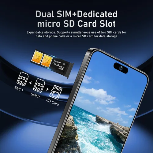 Miniatura 6 de Teléfono celular desbloqueado PMAX de 12 GB+512 GB, pantalla HD de 6.99 pulgadas, teléfonos Android 15 5G, batería 7000 mAh desbloqueado