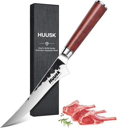 Miniatura 12 de Huusk Cuchillo de Pan Dentado de 8 pulgadas, Cuchillo de Pan Japonés de Acero al Carbono Mejorado, Cuchillos para Rebanar Pan para Cortar Pan