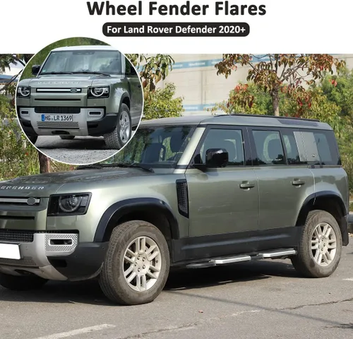 Miniatura 5 de YIWANG Kit de moldura de guardabarros de rueda de automóvil ABS color negro, ruedas ensanchadas, barras interiores para Land Rover Defender 90 110