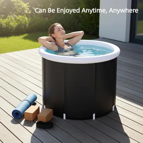 Miniatura 7 de Bañera de hielo para atletas y adultos, bañera fría de 105 galones con cubierta aislada, baño de hielo inflable para recuperación y terapia de agua