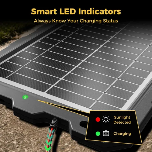 Miniatura 5 de SUNAPEX Carga de batería solar de 12 V: kit de panel solar portátil impermeable de 10 W - Cargador de batería de mantenimiento de batería