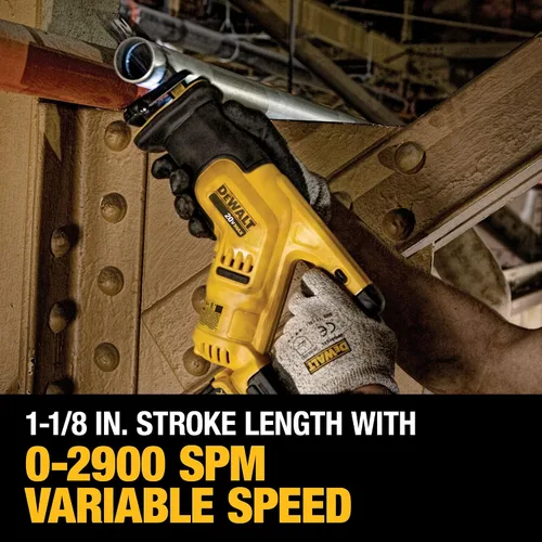 Miniatura 6 de DEWALT Kit de sierra recíproca inalámbrica MAX* de 20 V, compacto, 2 amperios hora (DCS387D1)