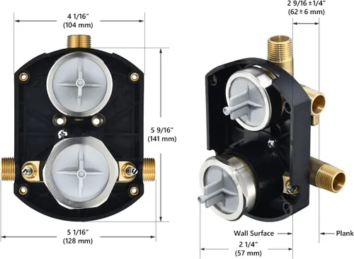 Miniatura 4 de R22000-WS Válvula de ducha y desviación integrada para válvula de ducha personalizada DT 3 o 6 ajustes, latón constructed