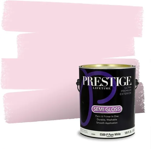 Miniatura 176 de Prestige Paints Pintura exterior e imprimación en uno, 1 galón, plano, coincidencia comparable de Valspar* Amber Rose*