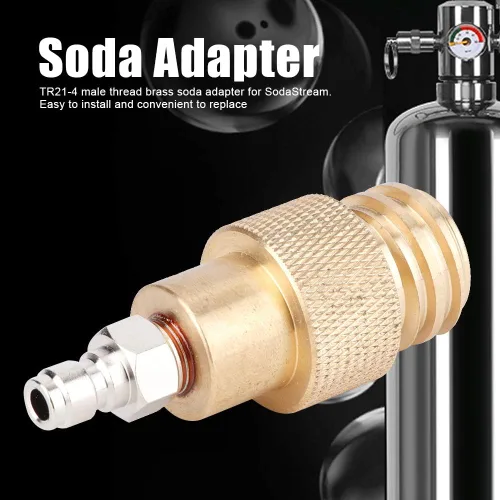 Miniatura 4 de AYNEFY Adaptador de agua, TR21-4 Adaptador de latón de rosca macho Convertidor de botella de gas de agua Adaptador de cilindro de CO2 Piezas