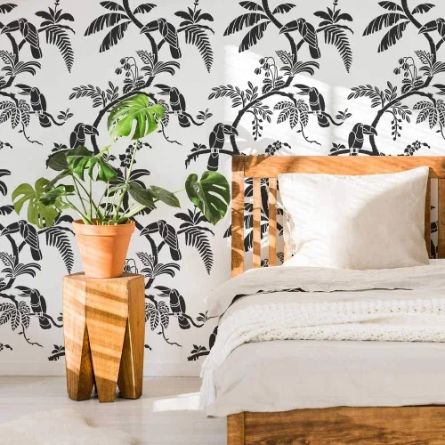 Miniatura 2 de Cutting Edge Stencils - Plantilla de pared Pura Vida – Plantilla tropical para pintar paredes – Plantillas para decoración fácil – Plantilla