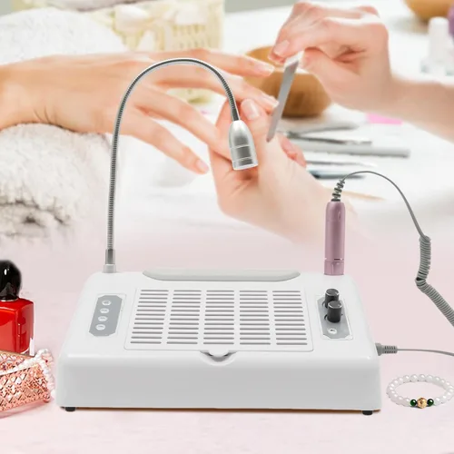 Máquina de manicura 5 en 1 para taladro de uñas, 30000 rpm, secadora de lámpara de uñas eléctrica, colector de polvo de uñas para manicura de uñas