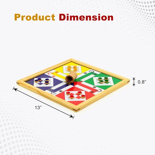 Miniatura 3 de Madera de pino hecha a mano hecha a mano 2 en 1 Ludo serpientes magnéticas y escaleras juego de mesa de viaje completo para adultos y familia