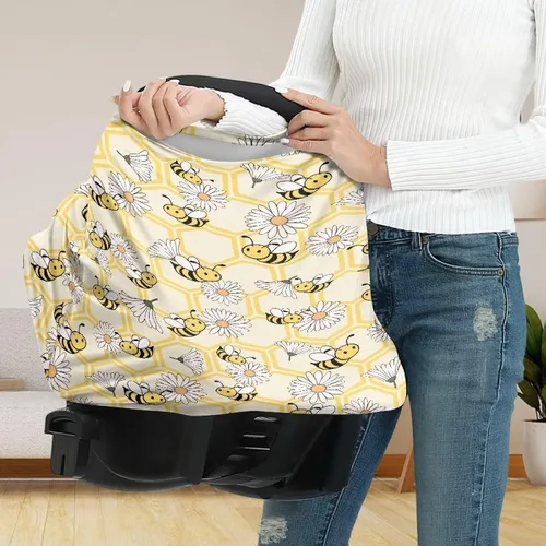 Miniatura 5 de Wanyint Fundas de asiento de automóvil para bebé, toldo para niños y niñas, multiusos, fundas de lactancia materna, bufanda de lactancia, decoración