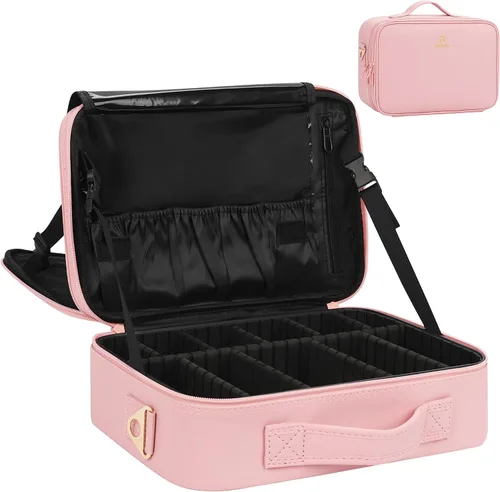 Miniatura 9 de Relavel Estuche de maquillaje grande para maquillaje, estuche de tren profesional de 16.5 pulgadas, organizador de cosméticos de viaje, soporte