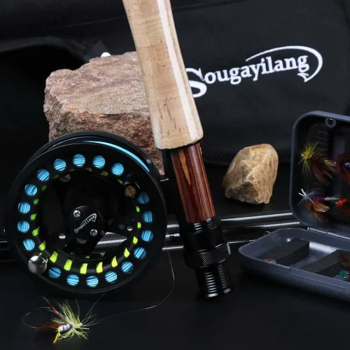 Miniatura 7 de Kit de caña y carrete Sougayilang para pesca con mosca en agua dulce y en agua salada