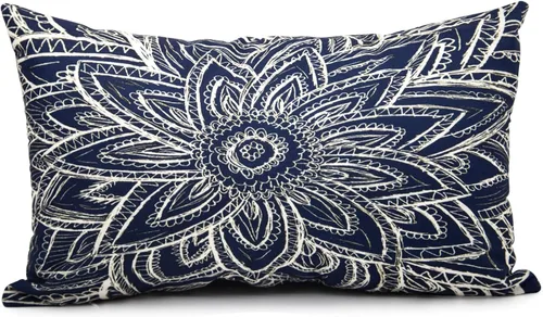 Miniatura 9 de Skully Fancy - Funda de cojín cuadrada moderna azul marino abstracta con cremallera oculta para sofá decorativo para el hogar, funda de cojín de 16