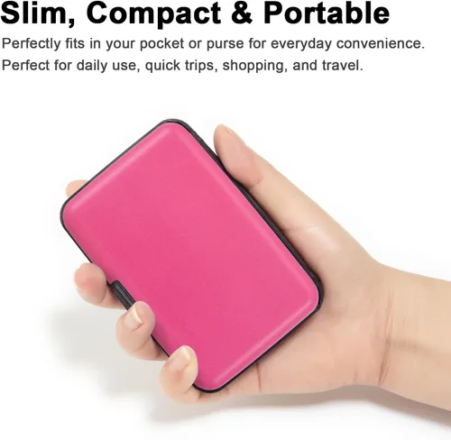 Miniatura 58 de Soporte para tarjetas de crédito, cartera metálica con bloqueo RFID para tarjetas de identificación para mujeres y hombres, funda rígida de aluminio