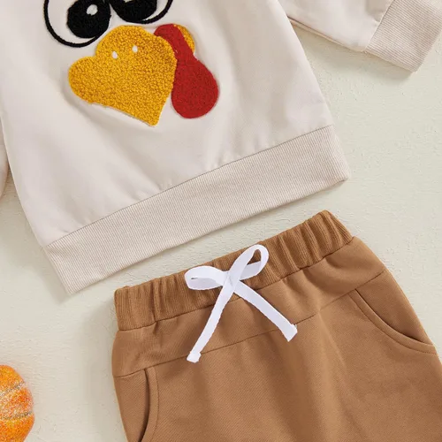 Miniatura 240 de Adobabirl Conjunto de sudadera y pantalones de Halloween para bebé, sudadera y pantalones con parche de calabaza para Halloween, otoño, ropa de bebé