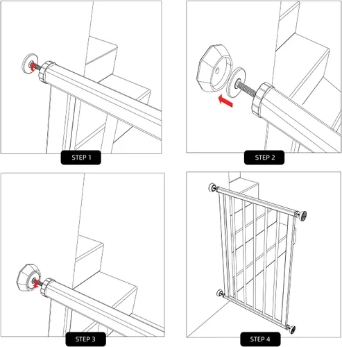 Miniatura 8 de ICERO Protector de pared para puerta de bebé, protege las paredes y puertas de las puertas de mascotas y perros, puertas montadas a presión que