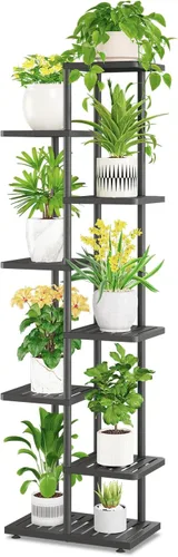 Miniatura 22 de iDavosic.ly Soporte para plantas con luz de cultivo para interiores y exteriores, estante de flores de metal de 4 niveles para macetas grandes