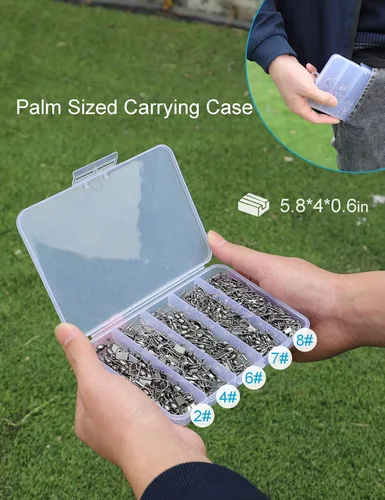 Miniatura 6 de Giratorios de pesca a presión, 210 piezas de barril giratorio con broches de presión, conectores giratorios de pesca de agua salada y agua dulce