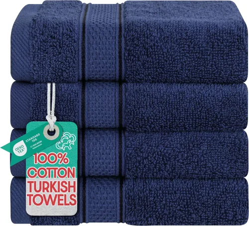 Miniatura 33 de American Soft Linen - Juego de toallas de mano Salem, 4 unidades de lujo de 600 GSM, 100 % algodón para baño, toallas de 13 x 13 pulgadas de mano