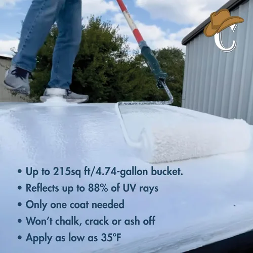Miniatura 4 de Countryman Coatings - Revestimiento para techo 100% silicona - Restaura tu techo en un día - Sella fugas, grietas, costuras, penetraciones - Se Negro