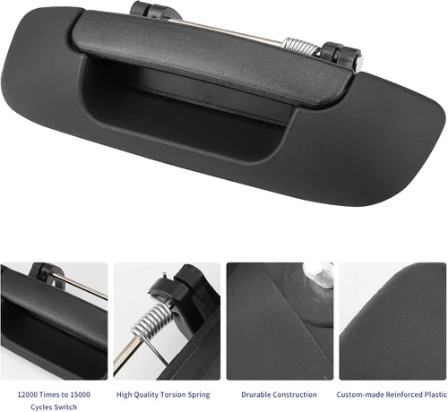 Miniatura 4 de Pestillo de manija del portón trasero para Dodge Ram 1500 2500 3500 2002-2009, sustituye a 80165, 55276237AA, negro