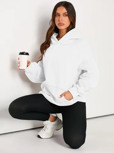 Miniatura 5 de EFAN - Sudadera con capucha para mujer - Sudadera de vellón sobredimensionada con mangas largas para otoño e invierno, ropa de moda inspirada