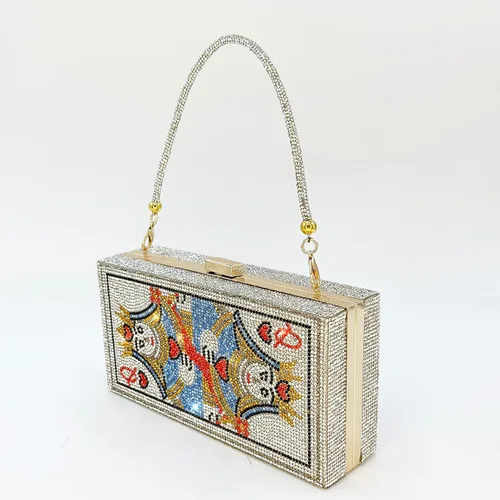 Miniatura 3 de Powerpurlife Bolsa de mano con diamantes de imitación para fiesta de noche para mujer