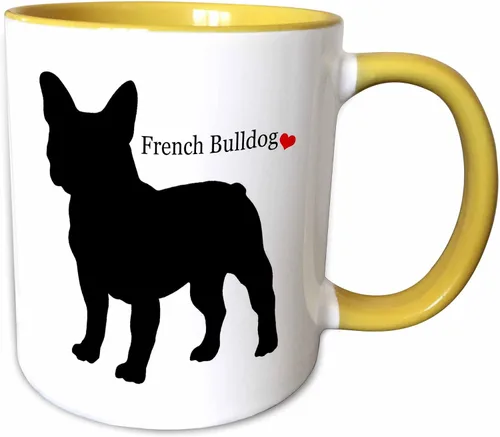 Miniatura 12 de 3dRose French Bulldog - Taza de dos tonos, 11 onzas, color negro