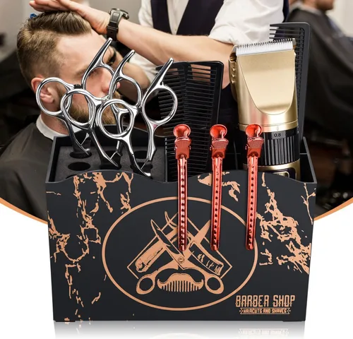 Miniatura 7 de Noverlife - Caja organizadora profesional para tijeras de barbero, organizador de almacenamiento para tijeras de peluquería de salón, peines, clips