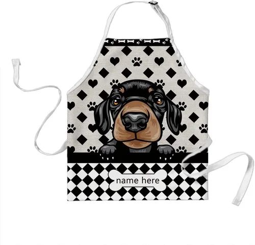 Miniatura 9 de Delantal lindo de lunares de perro personalizado Peeking Dog Boxer, Boxer-2