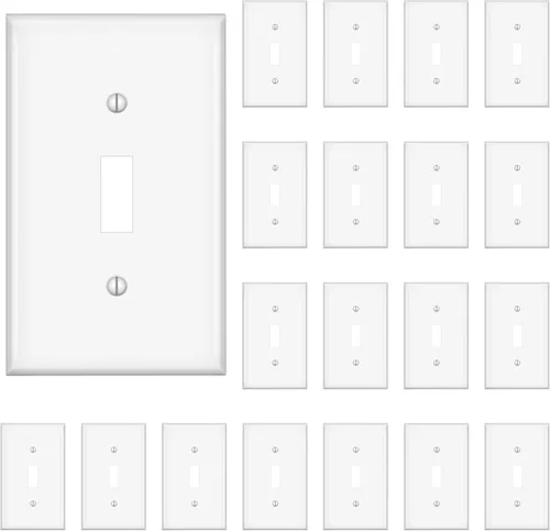 Miniatura 9 de TAKETEK - Placas de pared decorativas sin tornillos, cubiertas de tomacorriente seguras para niños, cubiertas de interruptor de 1 banda en blanco