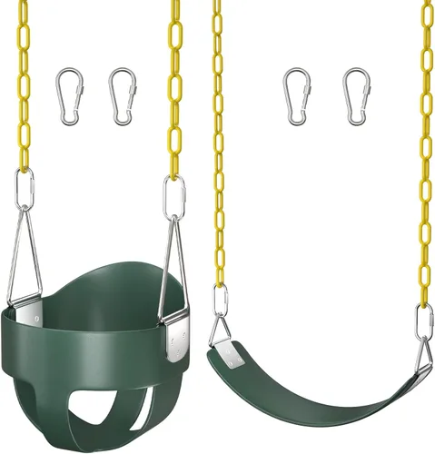 AGPTEK Cubo de columpio resistente con cuerda ajustable, forma linda, capacidad de 250 libras y 150 libras, color verde Green-2