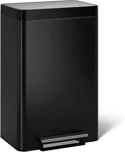 Miniatura 22 de KOHLER K-31315-BST - Bote de basura de dos compartimentos con tapa abierta de 22 litros, acero inoxidable negro