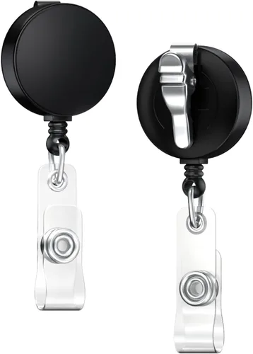 Miniatura 9 de Paquete de 12 carretes retráctiles para insignias, portatarjetas de estudiante, carretes retráctiles con clip de cocodrilo 12 piezas blanco