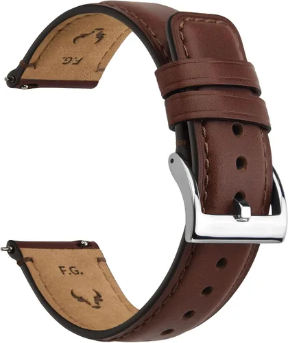 Fullmosa Bandas para Reloj, Correa de Reloj de Cuero de Liberación Rápida de 18mm, 19mm, 20mm, 22mm, 24mm - Correa de Reloj de Cuero Cepillado