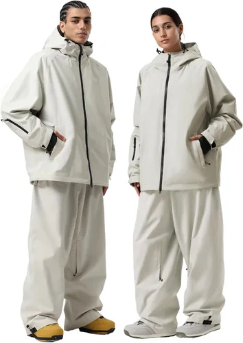 Miniatura 2 de GSOU SNOW Mens Ski Jacket Baggy Snowboard Jacket Womens Insulated Snow Jacket Waterproof Windproof Loose Ski Coat for Skiing