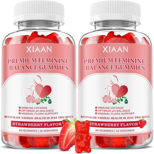 Gomitas de equilibrio femenino para mujer, paquete de 2 gomitas premium de equilibrio femenino que apoyan el equilibrio del pH y la salud vaginal,