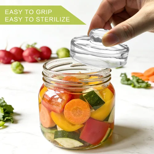 Miniatura 5 de Paquete de 9 pesas de vidrio de fermentación para frascos Mason grandes de boca ancha, kit de fermentación con mango de fácil agarre para Picklin