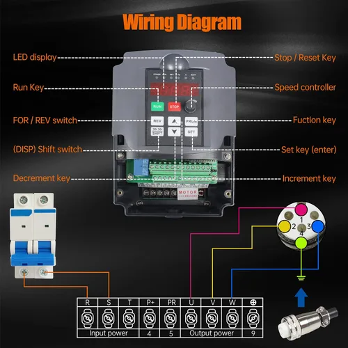 Miniatura 2 de RATTMMOTOR Unidad de frecuencia variable 2.2KW 110V VFD Convertidor de frecuencia Convertidor de frecuencia Entrada monofásica, salida trifásica
