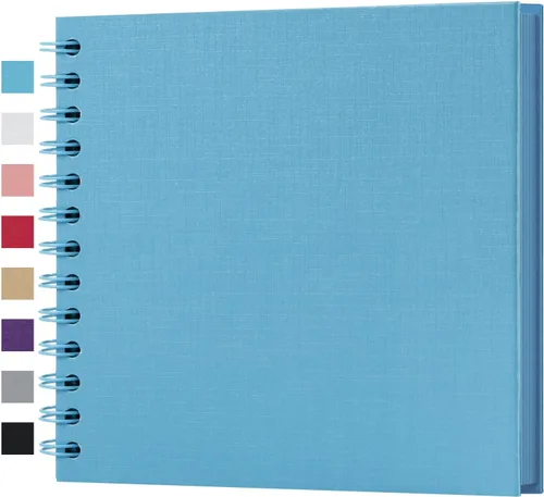 Miniatura 56 de potricher Álbum de scrapbook DIY de 10 x 10 pulgadas, 80 páginas de papel kraft grueso negro en blanco, libro de recuerdos para bodas y aniversarios