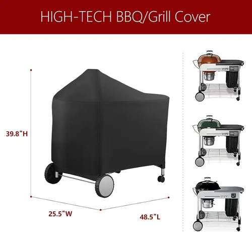 Miniatura 2 de Funda para parrilla Weber 7152 Performer Deluxe de 22 pulgadas, cubierta impermeable resistente a la decoloración para barbacoa