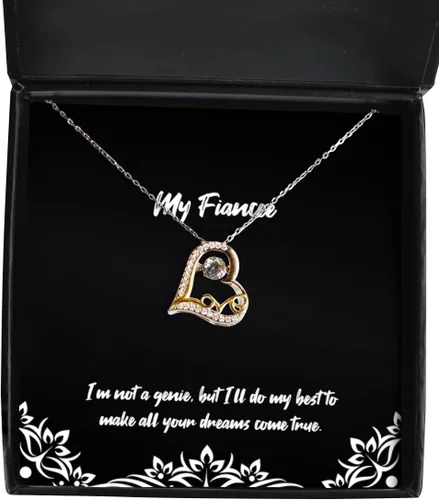 Cool Fiancee Gifts, I'm not a Genie, but I'll do My Best to Make All Your Dreams, Inappropriate Love Dancing Necklace for from, Funny Jewelry Gift