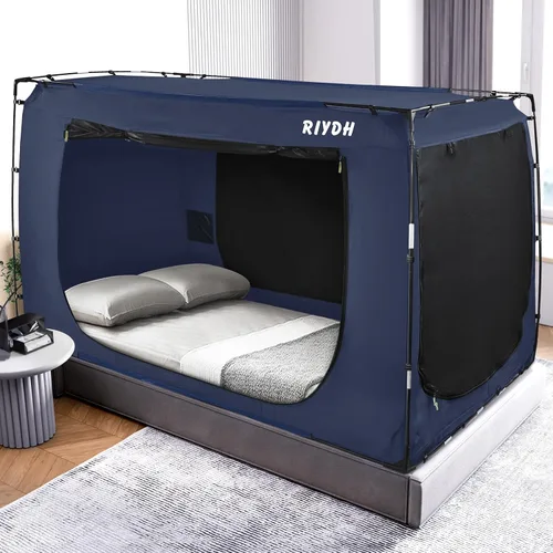Miniatura 15 de RIYDH Tienda de campaña para cama tamaño individual XL para adultos y niños, diseño original, tienda de campaña portátil de ensueño para interiores