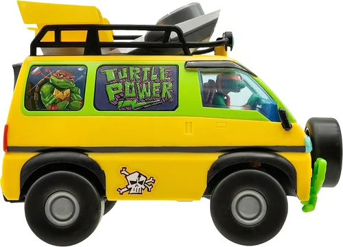 Miniatura 10 de Teenage Mutant Ninja Juguete de tortugas, vehículo RC Pizza Blaster con 6 lanzadores de pizza de espuma, juguete de control remoto TMNT para niños