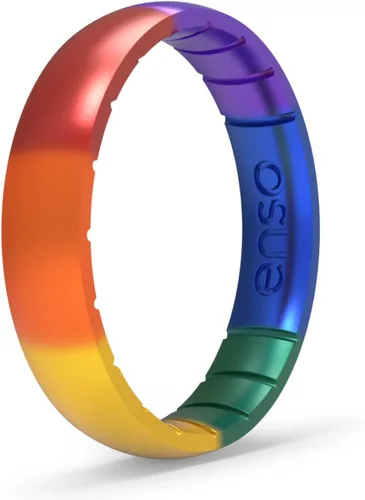 Miniatura 5 de Enso Rings Anillo de silicona fino hecho a mano, diseño cómodo y flexible, 0.169 in de ancho, 0.069 in de grosor