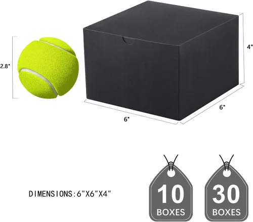 Miniatura 6 de JINMING 10 cajas de regalo 6x6x4 pulgadas, cajas de regalo mate negras a granel para el Día de la Madre, el Día del Padre, fiesta, cumpleaños, cajas