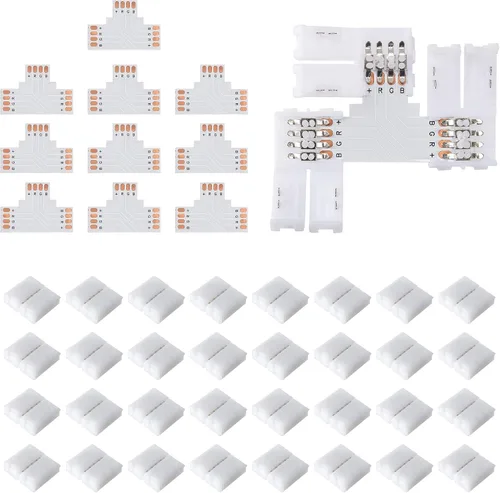 Miniatura 11 de JACKYLED Conectores de tira LED de 2 pines de 0.394 pulgadas para tiras de luces LED, kit total de 22 conectores de esquina para extensión